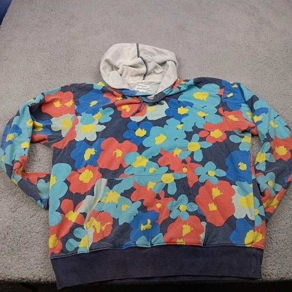 Nordstrom Tops - Nordstrom by Cristina Martinez Hoodie Womens Large Blue Floral Pullover Pocket